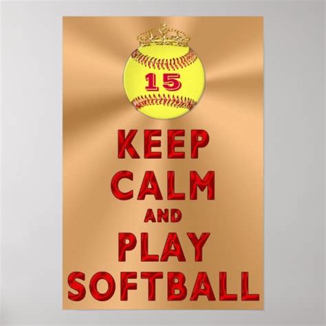 Personalized Keep Calm And Play Softball Posters Zazzle