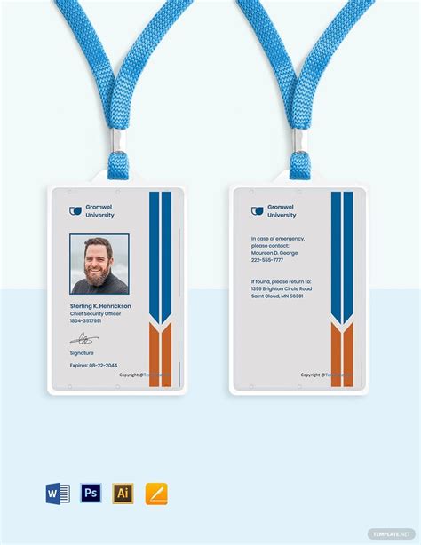 Vertical Press Id Card Template Download In Word Illustrator Psd