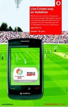 You need one to watch live tv on any channel or device, and bbc programmes on iplayer. Watch Live ICC World Cup Cricket Match on Vodafone Mobile ...