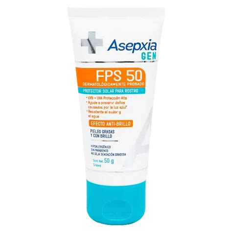 Asepxia Gen Protector Solar Fps50 Efecto Anti Brillo X 50 Gramos
