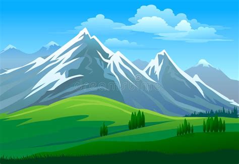 Amazing Snow Clad Mountain And Green Valley Royalty Free Stock Image