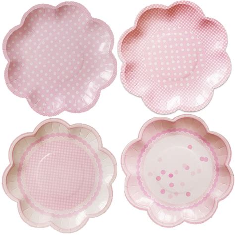 832 Pink Paper Plates Baby Shower Tea Party Paper Plates 1 Etsy Ireland