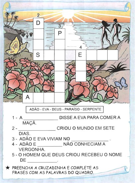 Atividades Sobre A Desobediência De Adão E Eva