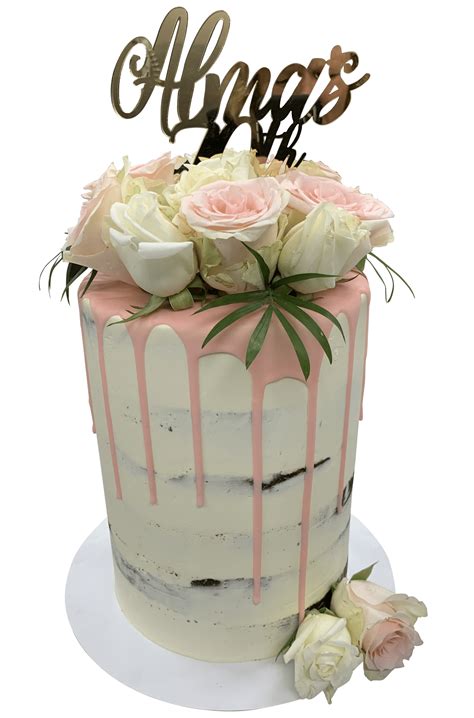 Peachy Pink Semi Naked Buttercream Floral Double Height Speciality Cak Cake Creations By Kate™