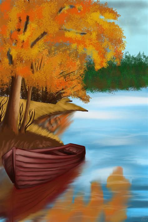 Boat In Autumn Etsy