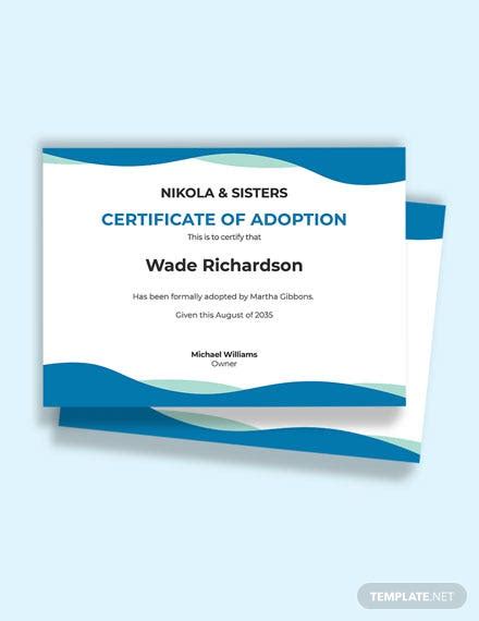 8 Free Adoption Certificate Templates Word Doc Psd Indesign