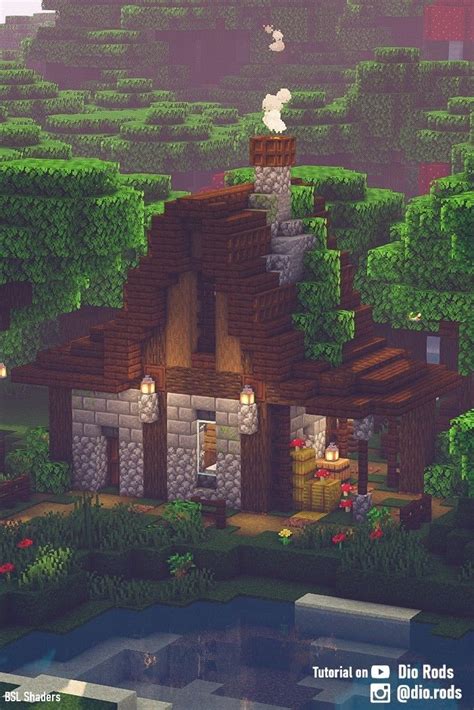 Minecraft Starter House In A Dark Oak Biome Get Inspired