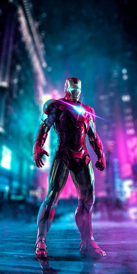 1080x2160 Iron Man Neon Art One Plus 5thonor 7xhonor