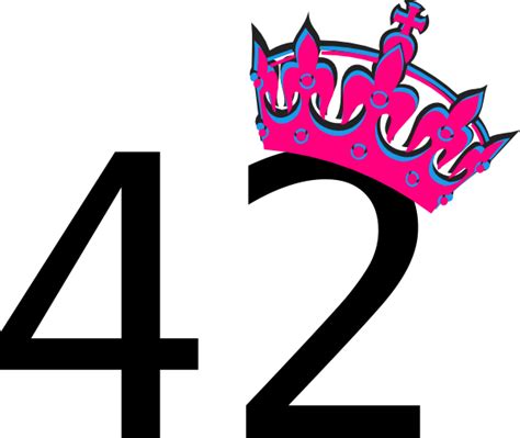 Pink Tilted Tiara And Number 42 Clip Art At Vector Clip Art