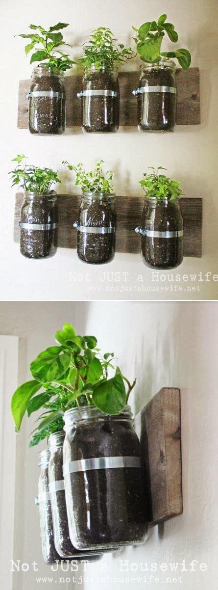 Make sure that you don't skip it, or this whole adventure is. Mason Jar Wall Planter. Kitchen or dining room decoration ...