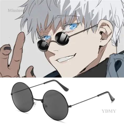 Missão Anime Jujutsu Kaisen Gojo Satoru Cosplay Óculos Pretos Estrutura