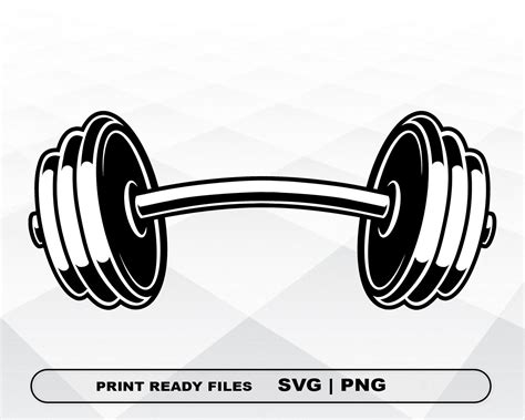 Barbell Dumbbell SVG And PNG Files Clipart Barbell Print SVG Etsy