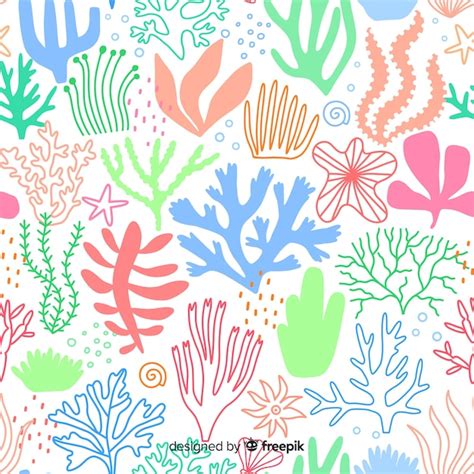 Hand Drawn Pastel Color Coral Background Vector Free Download