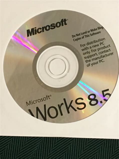 Microsoft Works 85 Original Installation W Product Key Cd Software Ebay