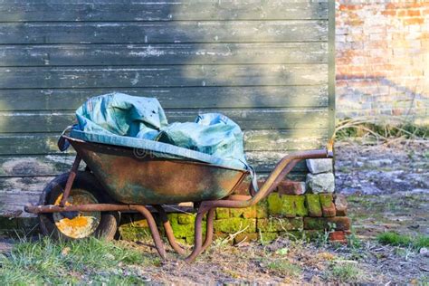 Old Rusty Wheelbarrow Stock Photo Image Of Country Autumn 40490040