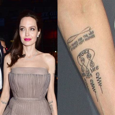 Angelina Jolie Tattoo Angelina Jolies 21 Tattoos And Their Meanings