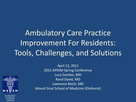 Ambulatory Care Practice Improvement For Residents Alliance For