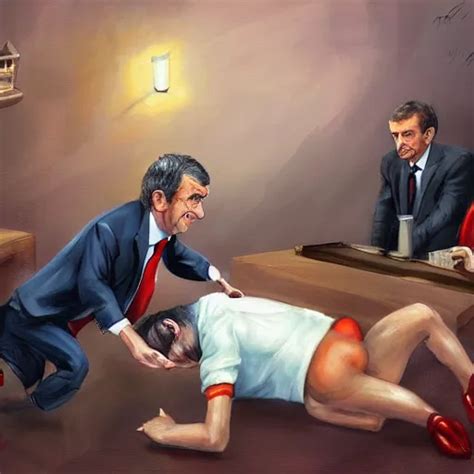 Jean Luc Melenchon Is Spanking Emmanuel Macron By Stable Diffusion Openart