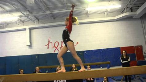 gymnastics back handspring beam youtube