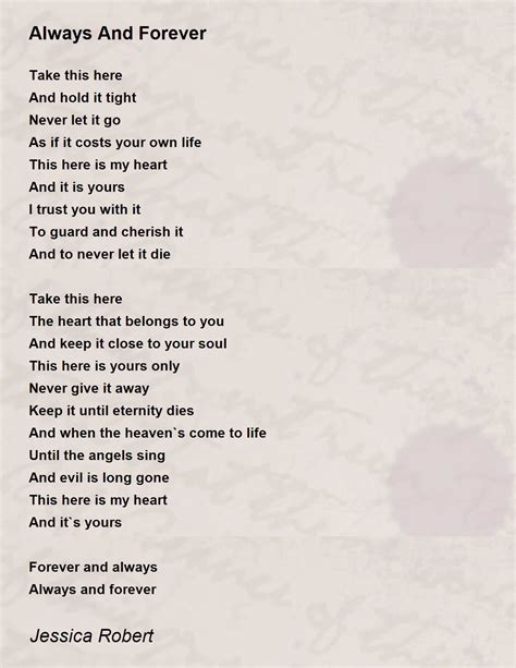 Always And Forever By Jessica Robert Always And Forever Poem