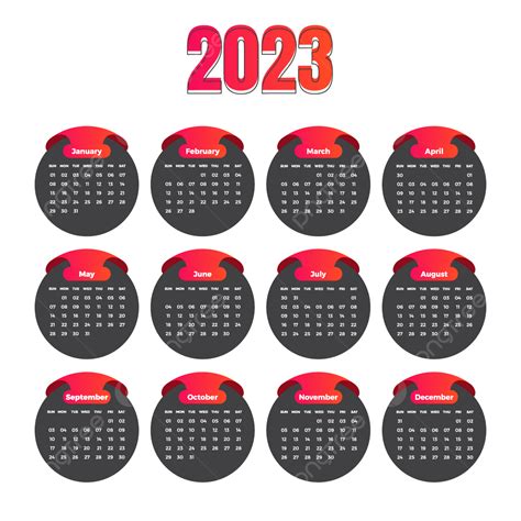 Gambar Desain Kalender 2023 2023 Kalender 2023 Tanggal Kalender Png