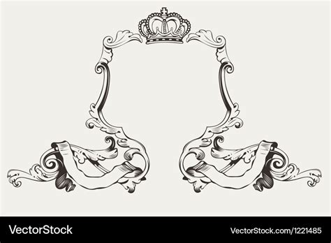 Elegant Royal Frame With Crown Royalty Free Vector Image