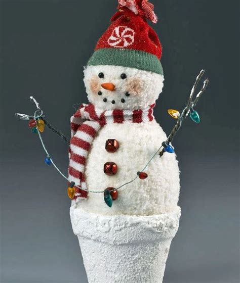 Meet Peppermint The Clay Pot Snowman