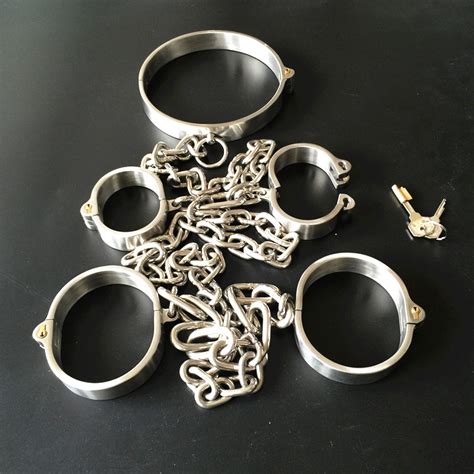 Bondage Toy Stainless Steel Slave Device Collar Handcuffs Shackles