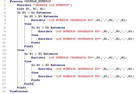 If Ordenar Tres Numero De Mayor A Menor Pseudocodigo Pseint Mundo