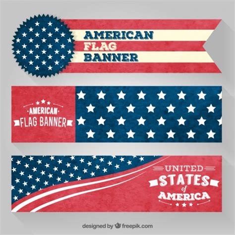 Premium Vector American Flag Banners