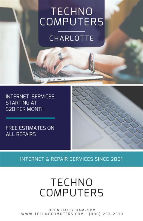 Call today for more info or to schedule an appointment. Techno Computer Repair Poster Template | MyCreativeShop