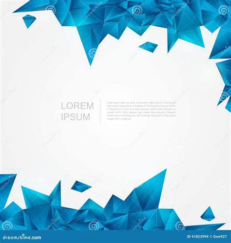 Blue Crystal Background In Polygon And Abstract Style Stock