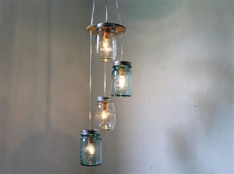 Mason Jar Chandelier Light Spiral Mason Jar Pendant Lighting Etsy