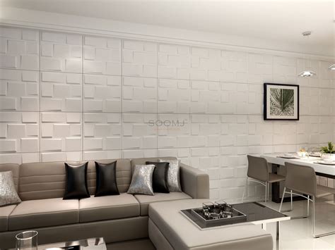 Textured Tiles 3d Wall Panels Plant Fiber Materialset Of