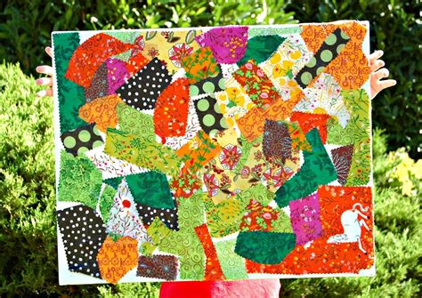 Fall Fabric Scrap Collage What Can We Do With Paper And Glue