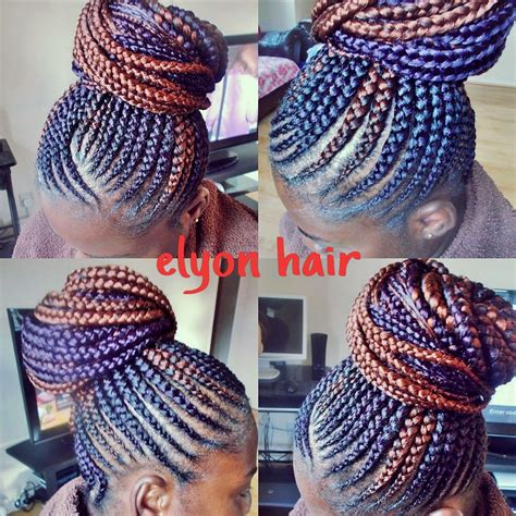Ghana Braids In A Bun Twist Cornrows Natural Hair
