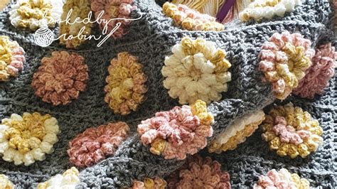 How To Crochet A Popcorn Flower Granny Square Youtube