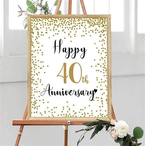 Happy 40th Anniversary Cheers To 40 Years 40th Wedding Etsy