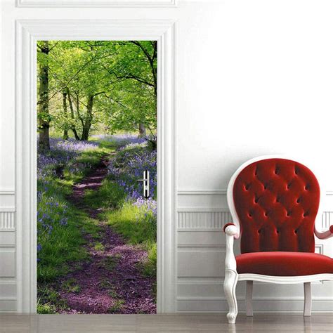 Zcfgg 3d Door Mural Outdoor Scenery Door Stickers Interior Wall Murals