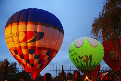 Hot Air Balloon Starting To Fly In Evening Sky Editorial Stock Photo