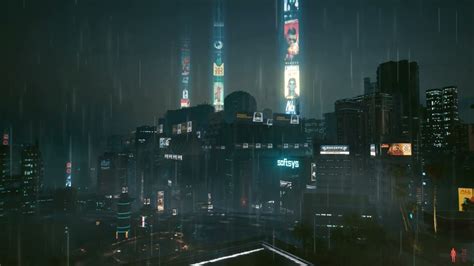 Night City Rain Ambiance Cyberpunk 2077 Youtube