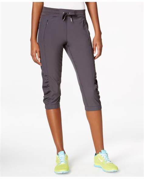 Calvin Klein Performance Commuter Active Ruched Capri Pants In Gray Lyst
