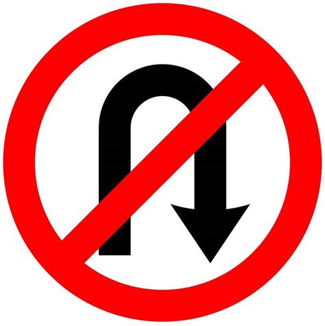 Ladwa U Turn Prohibited Mandatory Retro Reflective Road Signage 600