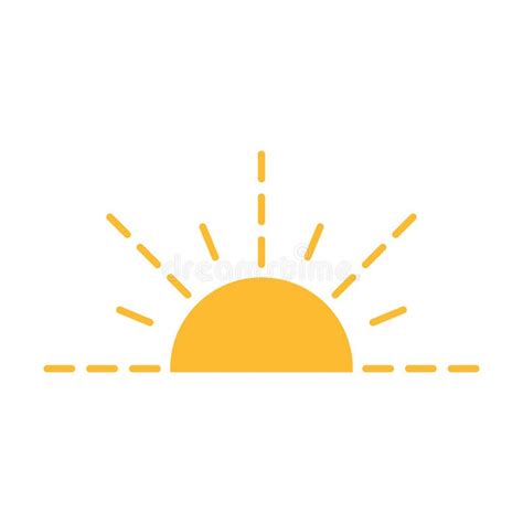 A Half Sun Is Setting Downwards Icon Vector Sunset Concept For Graphic