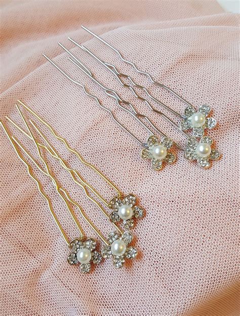Set Of 3 Pearl Flower Bridal Hairpins Hair Pins Picks Special