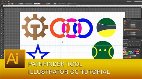 How do you create unique clipping mask shapes in illustrator? Adobe Illustrator CC Pathfinder Tutorial - YouTube