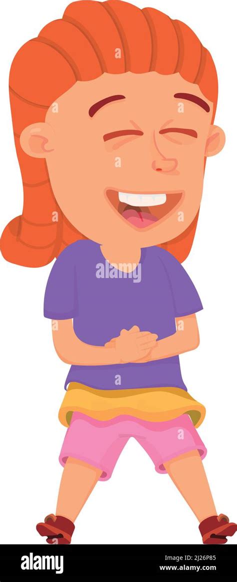 Girl Laughing Funny Cartoon Kid Happy Child Stock Vector Image And Art