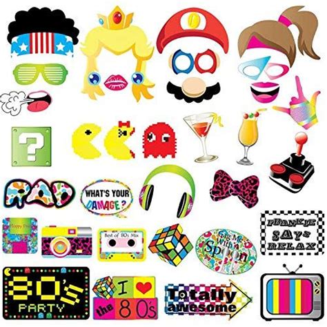 80s Party Photo Booth Props 80s Retro 1980s Birthday Par