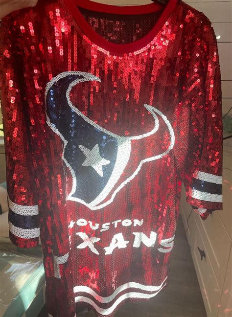Sequin Houston Texans Jersey Dress Red Nfl Sequin Jersey Dress