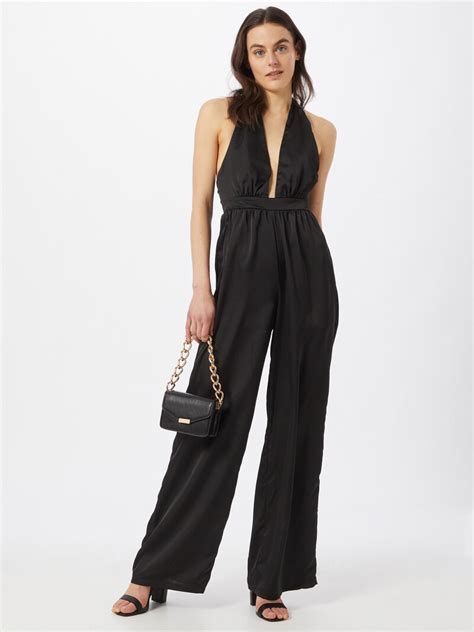 missguided jumpsuit in schwarz about you